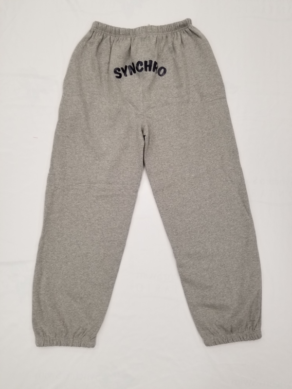 Synchro on the back of sweatpants, grey