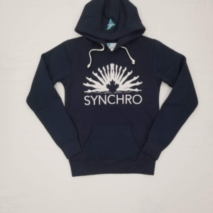 front of synchro hoodie, black